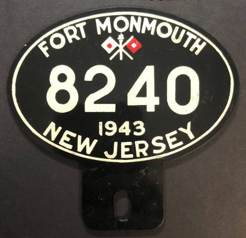 Fort Monmouth Automobile Tag