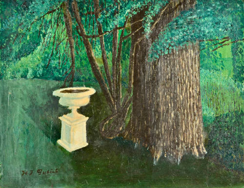 Bird Bath and Tree